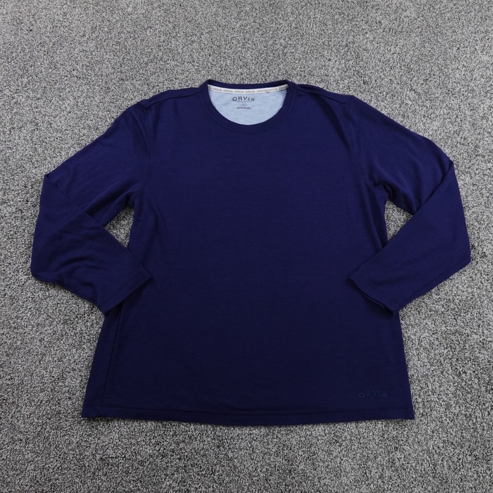 Orvis Sweater Mens M Blue Heather Pullover Sweatshirt Outdoor Hiking Casual Hike